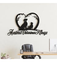 Veteriner Hekim ve Kliniklere Özel Duvar Logosu Metal Tablo