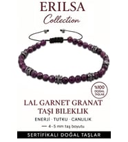Sertifikalı Fasetli Terahertz – Lal (Garnet/Granat) Taşı Bileklik (İnce Model) – Tutku, Dayanıklılık ve Yaşam Gücü Taşı (Çok Renkli)