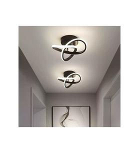 Şık Siyah Modern Plafonyer Seti, Salon ve Mutfak İçin LED Avize Duo
