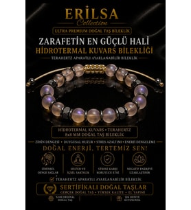 Sertifikalı Terahertz - Aura Hidrotermal Kuvars Taşı Bileklik - 8 MM Ayarlanabilir Doğal Taş Unisex