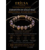 Sertifikalı Terahertz - Aura Hidrotermal Kuvars Taşı Bileklik - 8 MM Ayarlanabilir Doğal Taş Unisex