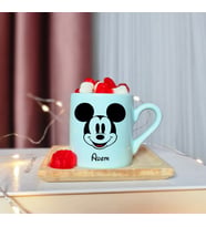 Mickey Mouse Tasarımlı Kişiye Özel Yeşil Türk Kahvesi Fincanı