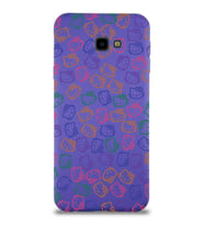 Samsung Galaxy J4 Plus Uyumlu Lansman Kılıf Hello Kitty Tasarımlı İçi Kadife Kapak-Mor (Şeffaf)