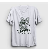 Presmono Unisex Beyaz Yorkie Mom Mama Yorkshire Terrier Annesi T-Shirt 556643tt
