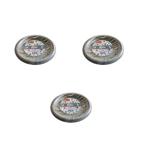 Roll-Up Kullan At Renkli Gri Parti Davet Plastik Tabak - 22 Cm. - 25 Adetlik 3 Paket