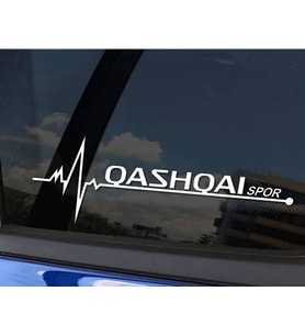 Qashqai Yan Cam Sticker Oto Kapı Çıkartma Tuning oto 20 cm x 7 cm yazı 321