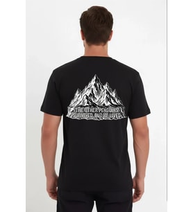 Erkek T-Shirt Nihilist Penguen Baskılı Bisiklet Yaka Kısa kol yazlık Tişört - Siyah