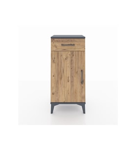 Arges Komodin 2 Raflı Tek Çekmeceli Tek Kapaklı 44x30x96 Antrasit-Çam