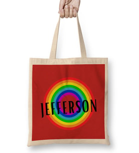 Jefferson Retro Rainbow Style Bez Çanta Uzun Saplı