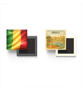 Buzdolap Magnetleri - Mali Bayrağı ve Paper Cut Tema - 2'li Set Magneti