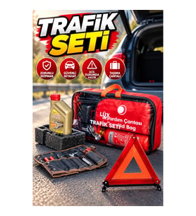 Araç Trafik Güvenlik Seti – Yangın Söndürme Tüpü, Reflektör ve Taşıma Çantalı Acil Durum Paketi