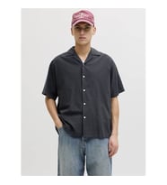 Jack & Jones Jjebreeze Lınen Blend Resort Shırt Siyah Erkek Gömlek 12288594