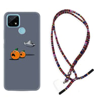 Realme C11 C21 C21Y C25Y C11 2021 Kılıf Boyun Asklı Rasta Silikon Orange Escape 1374