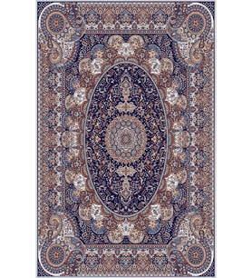 Eliana Home Baskılı, Yıkanabilir Kaymaz Taban Salon Halısı LNA0262 100x150 cm (Mavi)