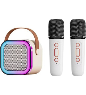 K12 Karaoke Makinesi, Işık Efekt Li, Bluetooth Speaker, Kablosuz Çift Mikrofon, Tahafutsuz, Ev/parti/dışarı Kullanım Pembe
