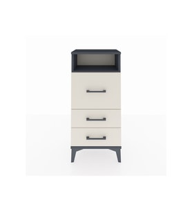 Arges Komodin Tek Raflı 3 Çekmeceli 44x30x96 Antrasit-Aytaşı