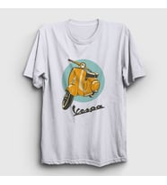 Presmono Unisex Beyaz Vintage Vespa Motorsiklet Scooter T-Shirt 444841tt