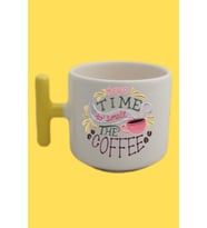 Sarı T Kulp Time To Coffee Temalı Nescafe Latte Fincanı