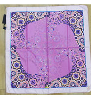 Mandala Desen Black Seri Twill Eşarp Eşarp Askısı ile Birlikte 90x90 cm Pembe Pu