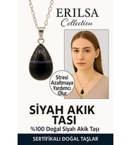 Sertifikalı Damla Model Siyah Akik Kolye – Stresi Azaltan ve Dengeleyen Doğal Taş (Çok Renkli)