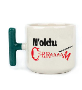 Noldu Cerraaaam Baskılı Yeşil Kulplu T Kupa