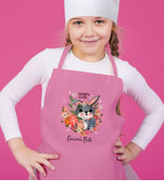 BK Gift Kişiye Özel Paskalya Bayramı Pembe Çocuk Mutfak Önlüğü-12