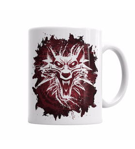 The witcher wolf silhouette    Kupa Bardak Porselen