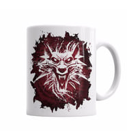 The witcher wolf silhouette    Kupa Bardak Porselen