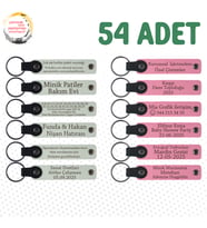 Beyaz & Pembe, Türkçe Öğretmeninden Sınıfına Hatıra, 54’li Set, İsim ve Mesajlı Deri Anahtarlık
