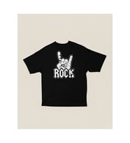 Rock And Roll Baskılı Unisex Oversize Tişört