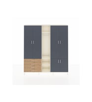 Arges Dolap 14 Raflı 4 Çekmeceli Tek Askılı 220x30x243 Aytaşı-Antrasit/Çam