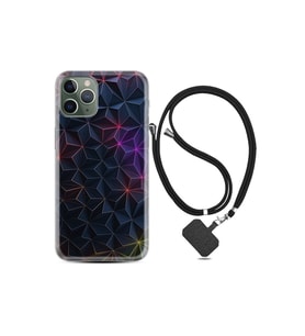Apple Iphone 13 Pro Kılıf Silikon Desen Boyun Askılı Renkli Prizmalar 1783