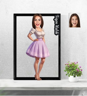 Kişiye Özel 3D  Ahşap Tablo Kadıı Model 30x40 -27