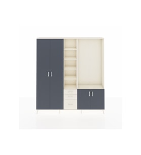 Arges Dolap 13 Raflı 3 Çekmeceli 4 Kapaklı 220x30x243 Aytaşı-Antrasit/Aytaşı