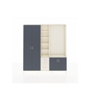 Arges Dolap 13 Raflı 3 Çekmeceli 4 Kapaklı 220x30x243 Aytaşı-Antrasit/Aytaşı