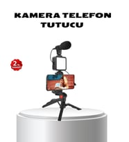 Video Çekim Kiti Tripod LED Işık Harici Mikrofon ve Bluetooth Kumanda Seti