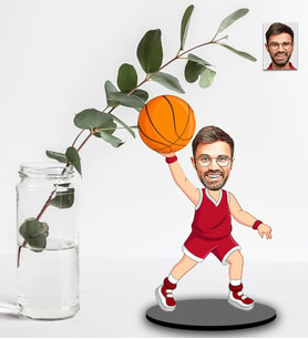 Kişiye Özel Basketbolcu Tasarımlı Karikatür Ahşap Biblo Model-1
