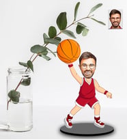Kişiye Özel Basketbolcu Tasarımlı Karikatür Ahşap Biblo Model-1