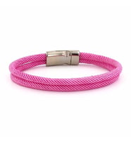 PEMBE İKİ SIRALI METAL MIKNATISLI ERKEK BİLEKLİK M013K