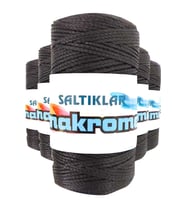 5 Adet Polyester Makrome İpi SYH Siyah 100 gr