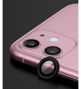 Apple Apple iPhone 11 Kamera Lens Koruyucu HD Kalite Çerçeveli Tempered Glass Cam (Siyah)