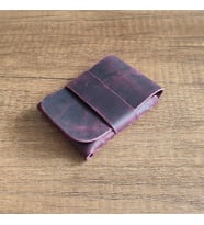 Sumerian Minimalist Deri Kartlık Fuşya (Anahtarlık Hediye )