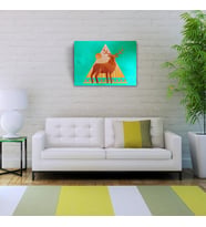 Geyik Figürü, Soyut Çalışma Kanvas Tablo 50 x 70