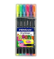 Fineliner 6 Neon Renk 0.4mm İnce Keçe Uçlu Yazı Kalemi 1 Paket 6 Lı Neon Fineliner Kalem Seti