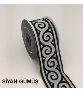 50061-Bordür - 10 mt Siyah-Gümüş