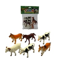 6 Parça 5 inch Hayvan Seti (Çiftlik,Dinozor,Vahşi,Deniz Hayvanları)