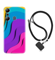 Infınix Hot 20i Kılıf Silikon Boyun Askılı İpli Desenli Silikon Renk Cümbüşü 1631
