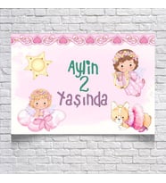 Melek Temalı Doğum Günü Afişi