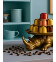 Dekoratif Tasarım Gold Gergedan Sunum Not Pratik Gereç Vegan Üretim 14 x 14 Cm