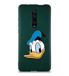 Xiaomi Mi 9T Soft Premier Kapak Donald Duck-B Tasarımlı Silikon Kılıf - Yeşil (Şeffaf)